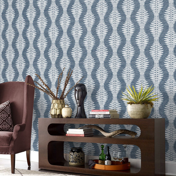 Coastal Haven Carina Leaf Ogee Wallpaper