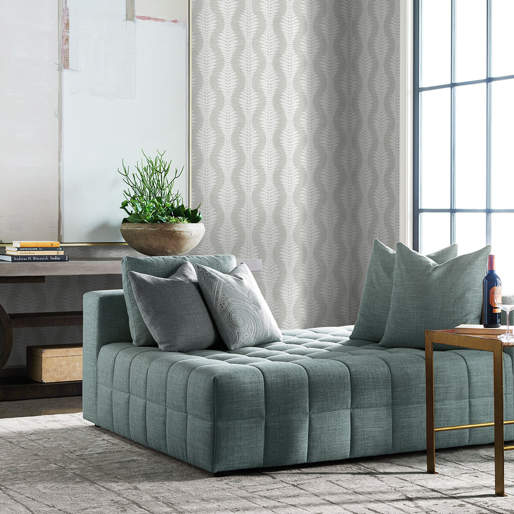 Coastal Haven Carina Leaf Ogee Wallpaper