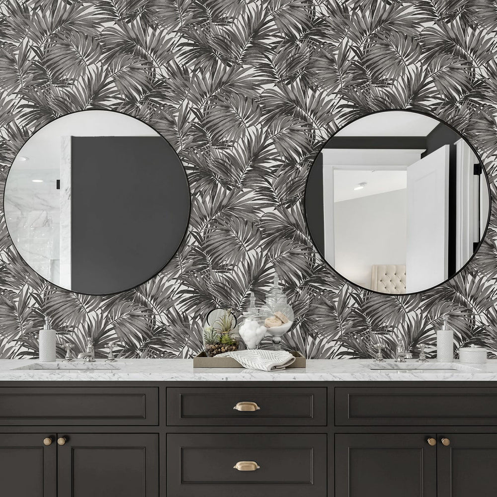 Coastal Haven Cordelia Tossed Palms Wallpaper