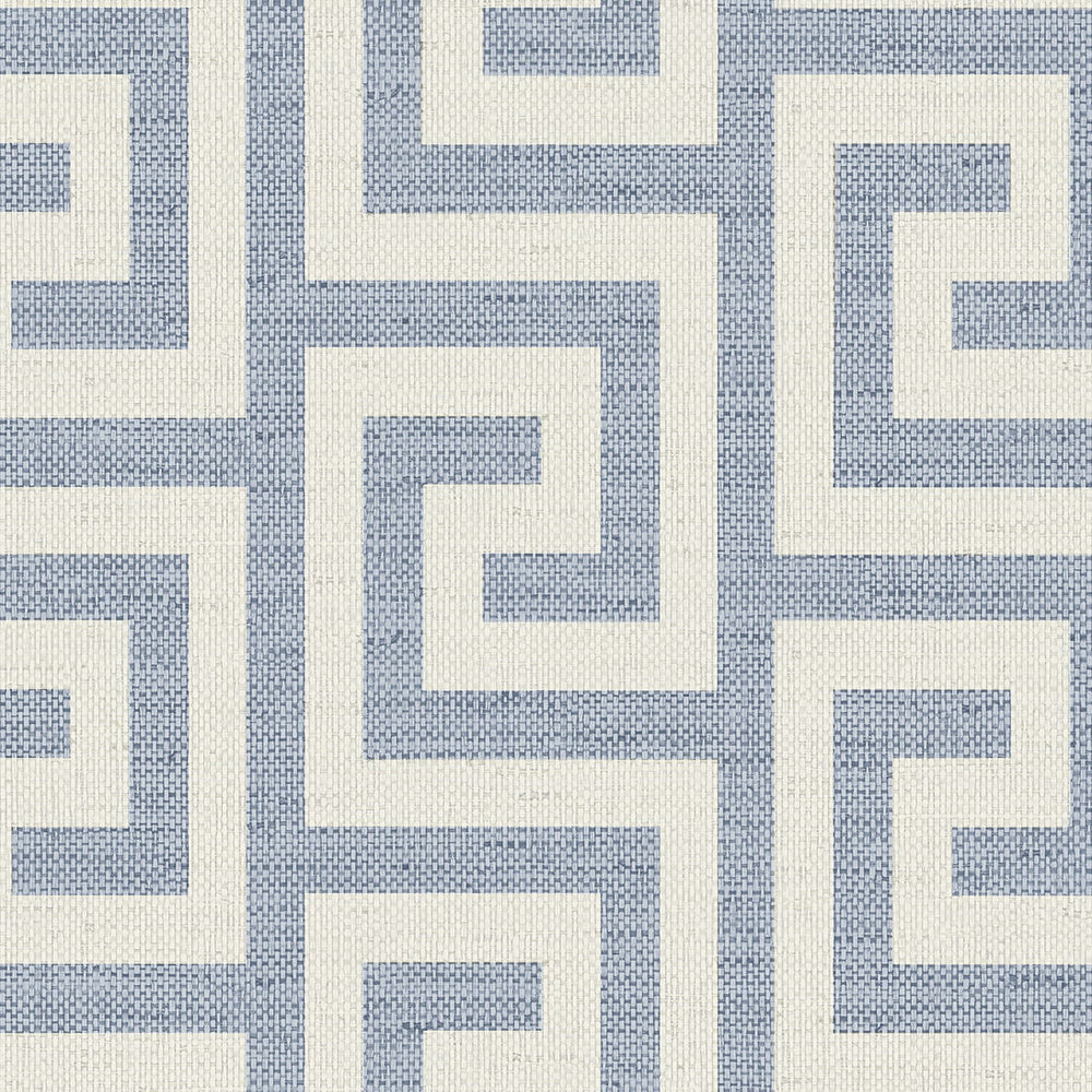 Coastal Haven Luna Retreat Greek Key Wallpaper Sample Swatch