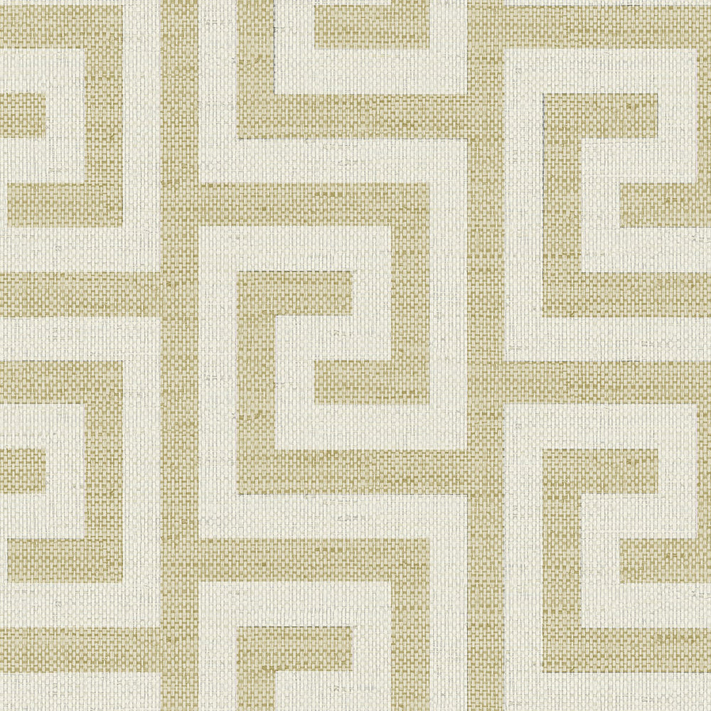 Coastal Haven Luna Retreat Greek Key Wallpaper Sample Swatch