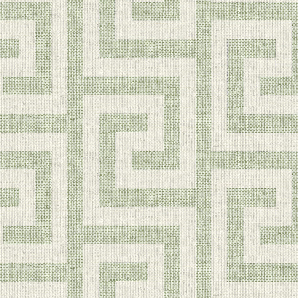 Coastal Haven Luna Retreat Greek Key Wallpaper