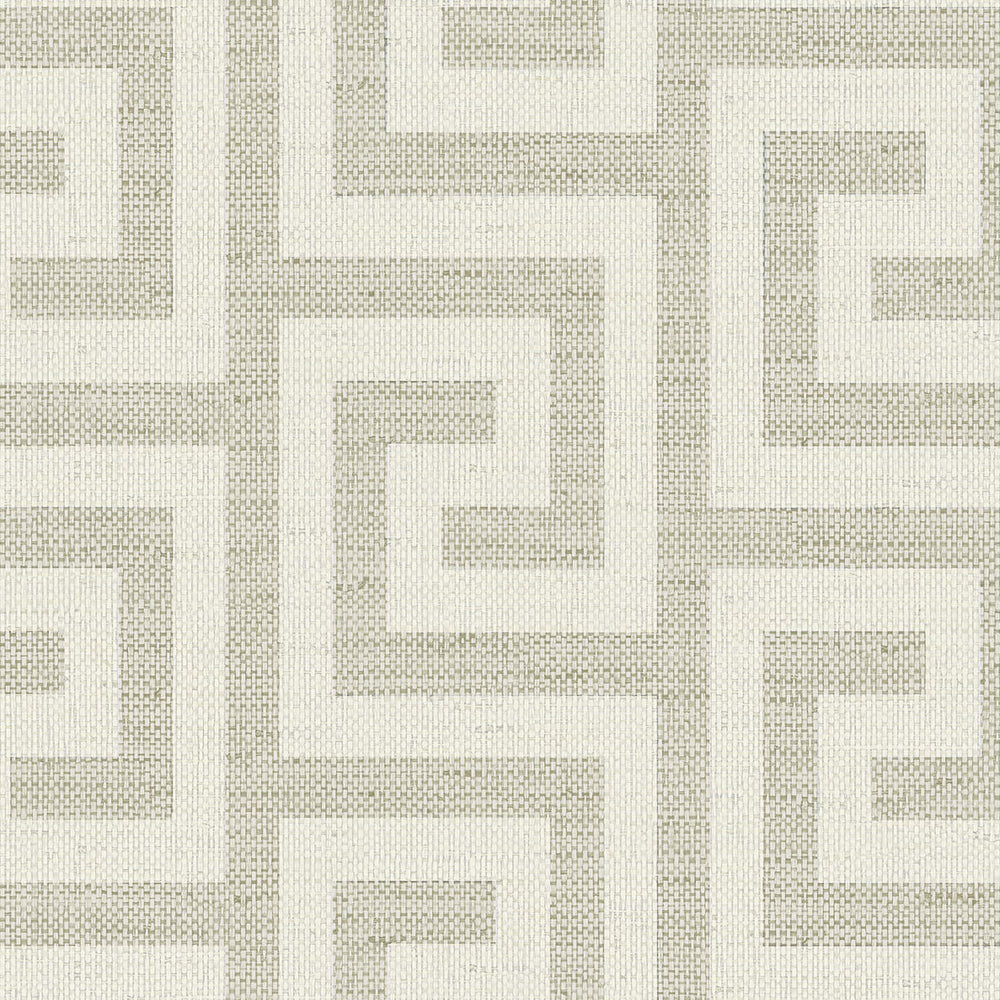 Coastal Haven Luna Retreat Greek Key Wallpaper