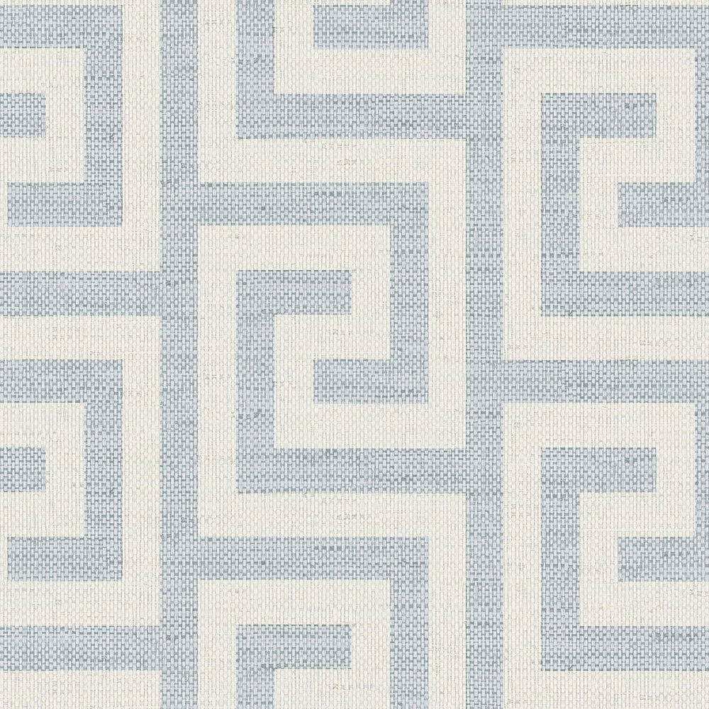 Coastal Haven Luna Retreat Greek Key Wallpaper