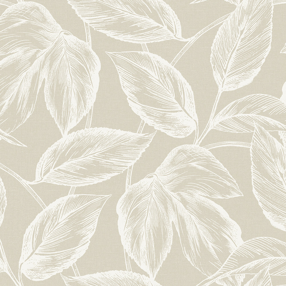 Summer House Beckett Sketched Leaves Wallpaper Sample Swatch