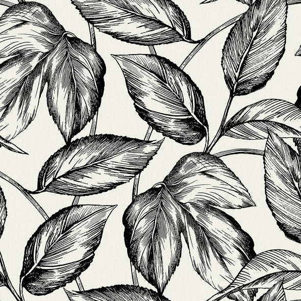 Summer House Beckett Sketched Leaves Wallpaper Sample Swatch