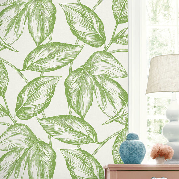 Summer House Beckett Sketched Leaves Wallpaper