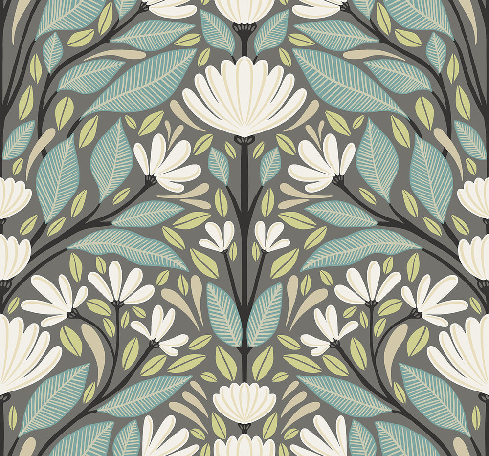Summer House Carmela Folk Floral Wallpaper Sample Swatch