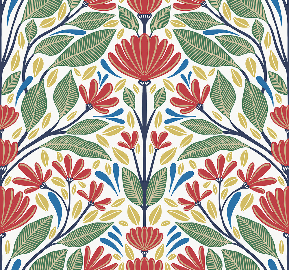 Summer House Carmela Folk Floral Wallpaper