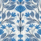 Summer House Carmela Folk Floral Wallpaper  option True Blue