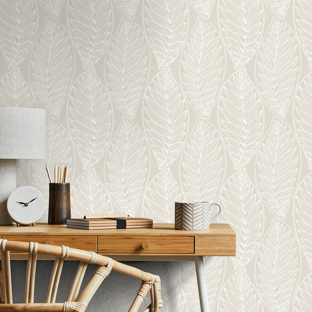 Summer House Kira Leaf Husk Wallpaper