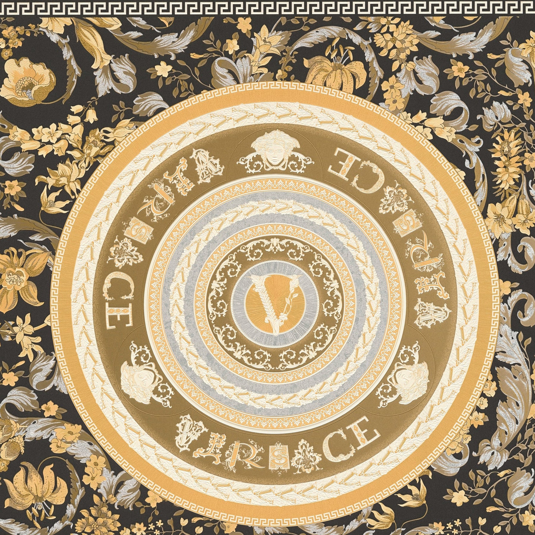 Seabrook Designs Versace Volume 5 Ember Wallpaper Sample Swatch - 2Modern
