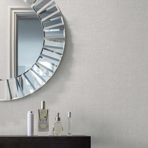 White Heron Abington Faux Linen Wallpaper