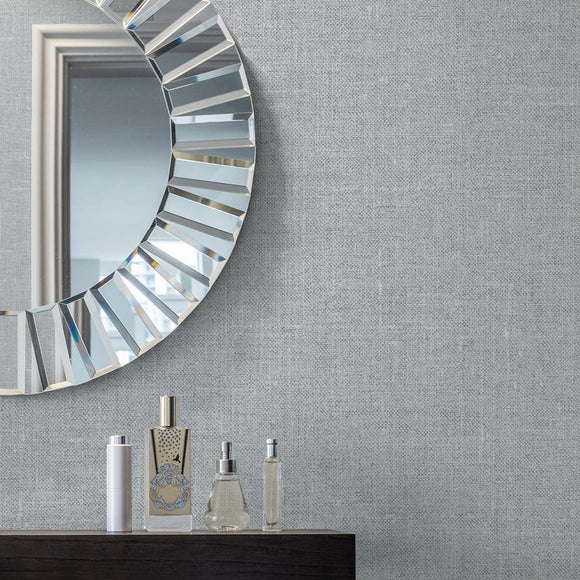 White Heron Abington Faux Linen Wallpaper