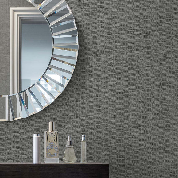 White Heron Abington Faux Linen Wallpaper