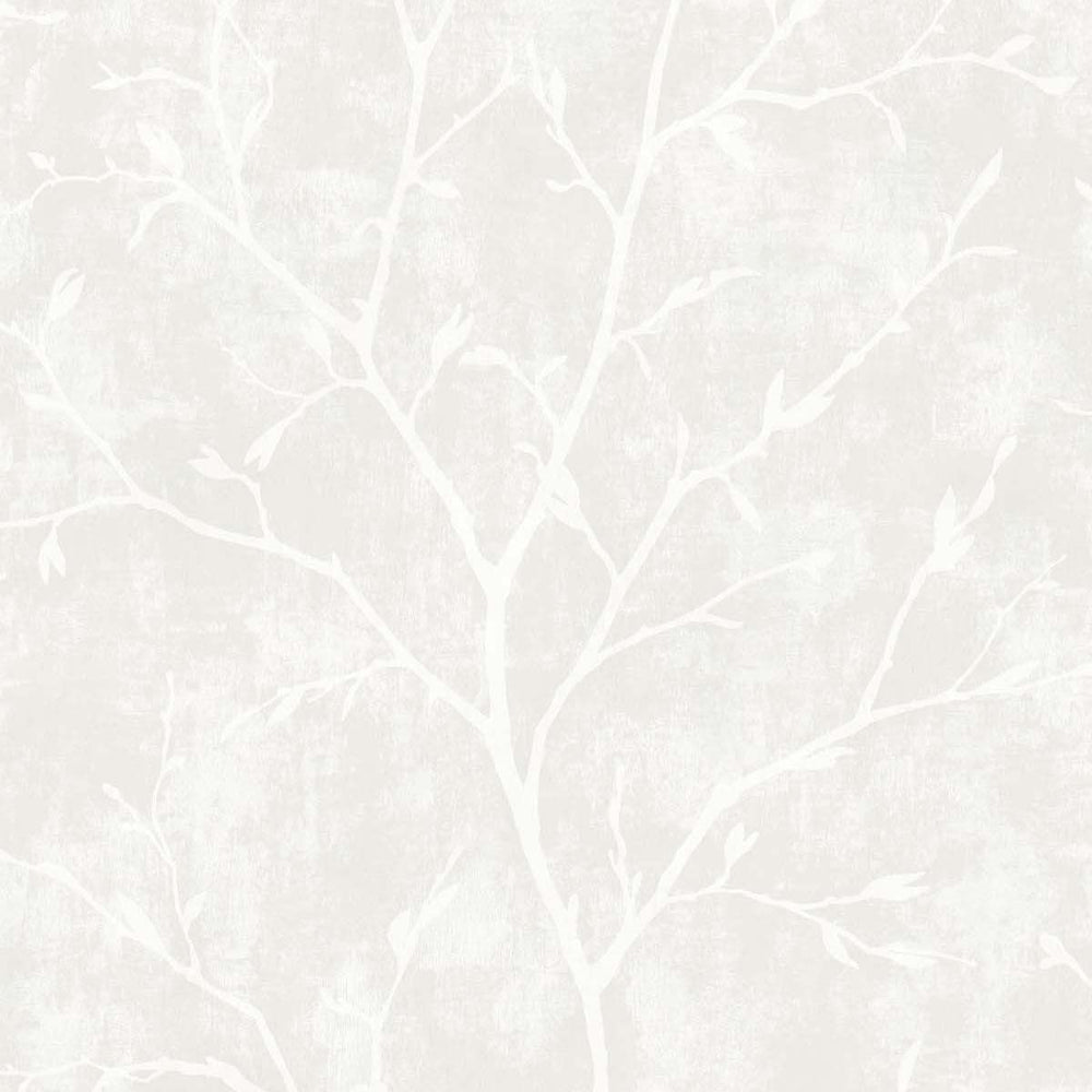 White Heron Avena Branches Wallpaper Sample Swatch