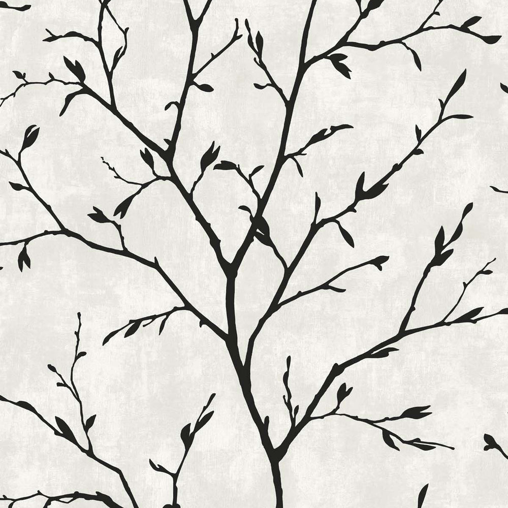 White Heron Avena Branches Wallpaper