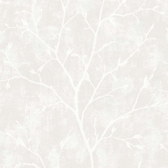 White Heron Avena Branches Wallpaper