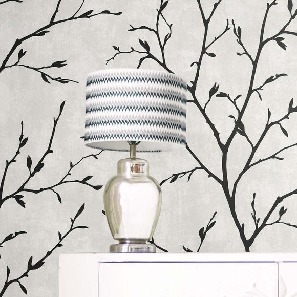 White Heron Avena Branches Wallpaper
