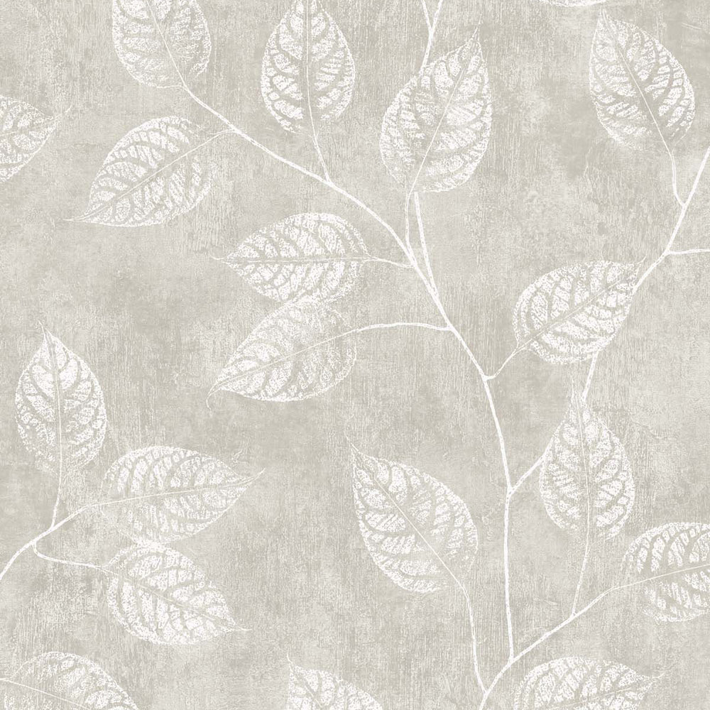 White Heron Branch Trail Silhouette Wallpaper Sample Swatch