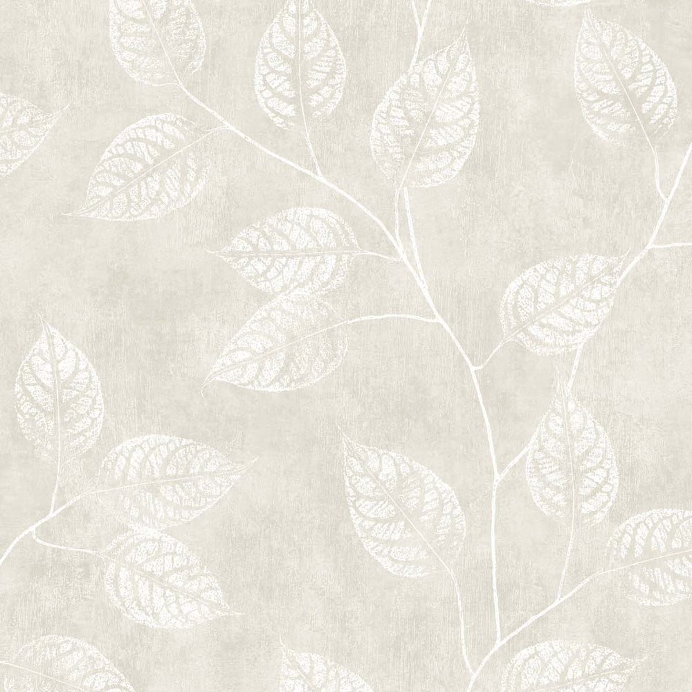 White Heron Branch Trail Silhouette Wallpaper Sample Swatch