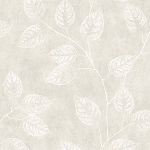 White Heron Branch Trail Silhouette Wallpaper Sample Swatch