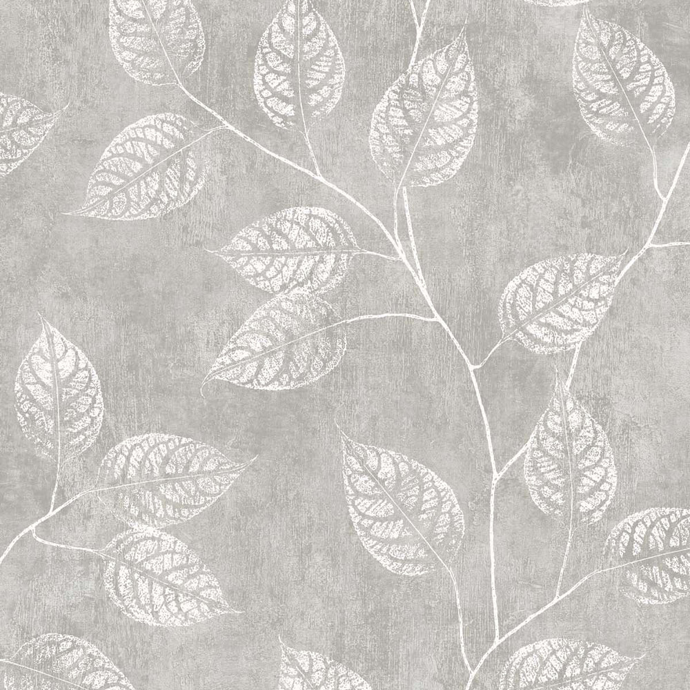White Heron Branch Trail Silhouette Wallpaper Sample Swatch