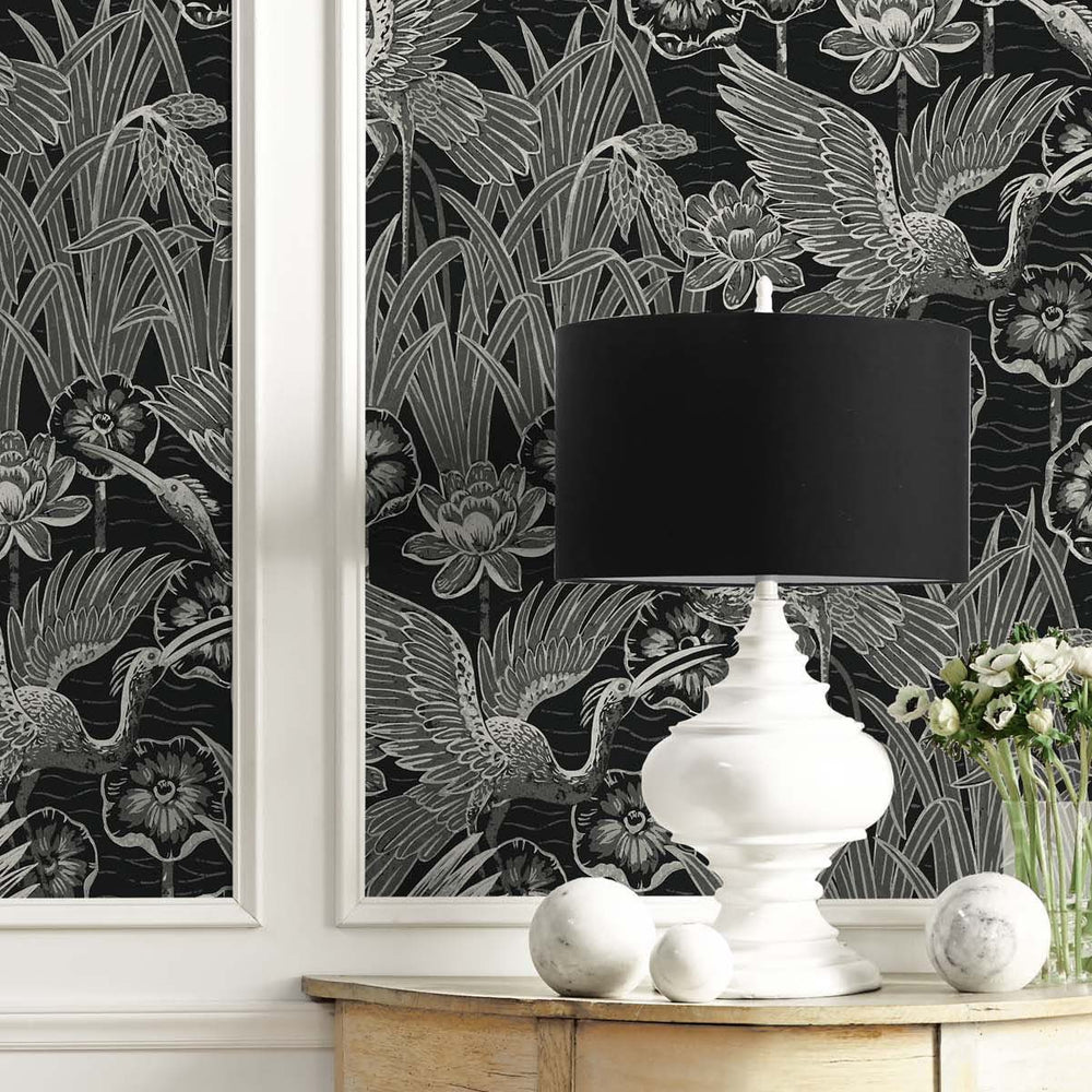 White Heron Marsh Cranes Wallpaper