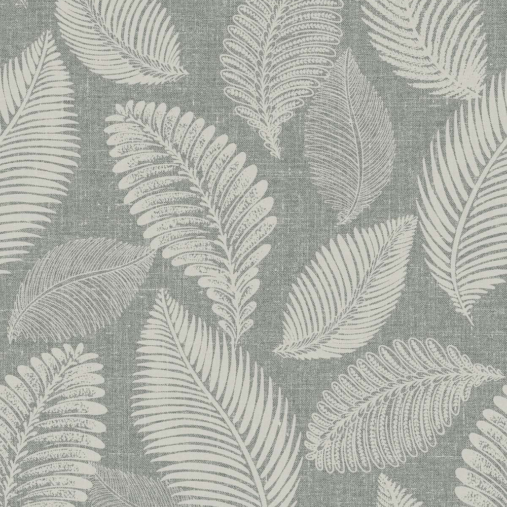 White Heron Tossed Leaves Wallpaper
