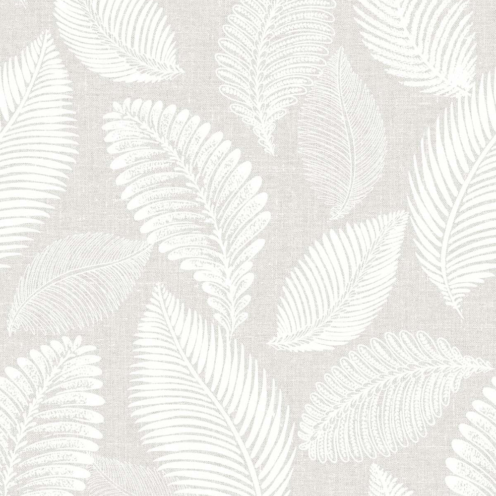 White Heron Tossed Leaves Wallpaper