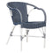 Madeleine Outdoor Dining Chair  option White / Navy Blue with White Dots