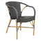 Madeleine Outdoor Dining Chair  option Almond / Black with White Dots