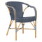 Madeleine Outdoor Dining Chair  option Almond / Navy with White Dots