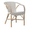 Madeleine Outdoor Dining Chair  option Almond / White with Cappuccino Dots