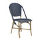Sofie Outdoor Side Chair  option Almond / Navy with White Dots