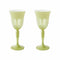 Milk Rialto Wine Glass (Set of 2)  option Pale Sage