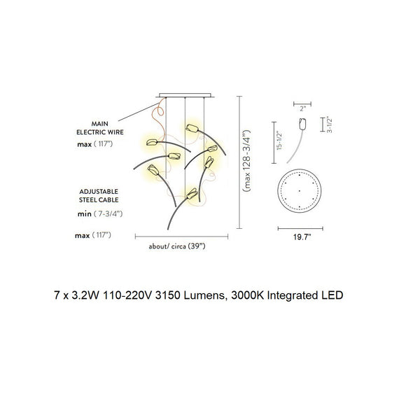 Tulip Round LED Chandelier