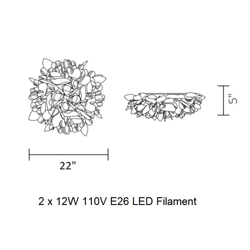 Veli Foliage Wall/Ceiling Light