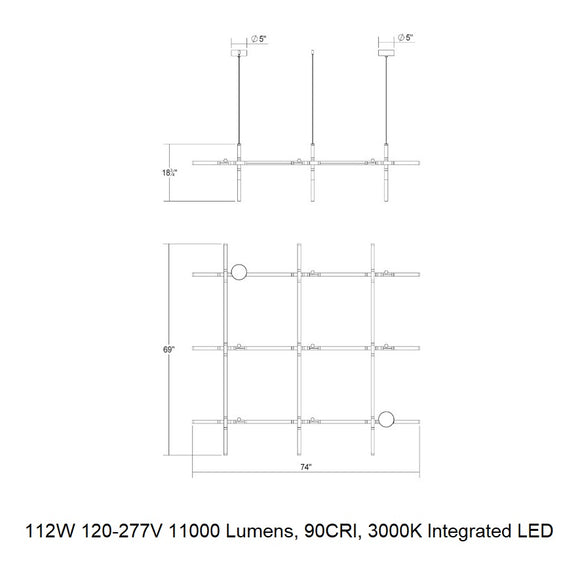 Labyrinth Square Chandelier