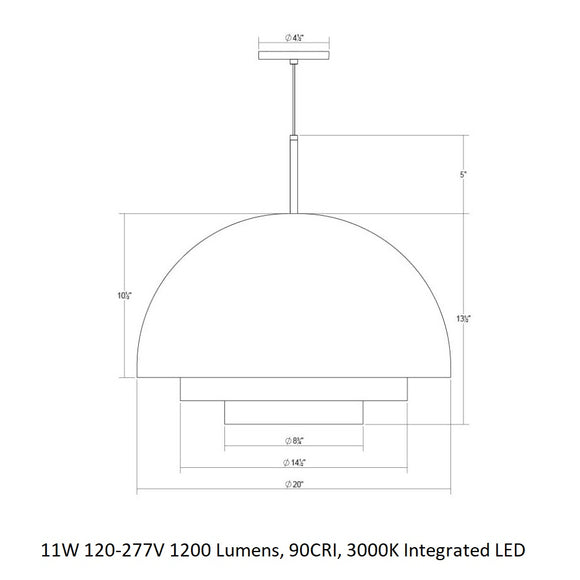 Modern Tiers Dome LED Pendant Light