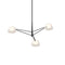 Ray LED Chandelier  option Opal White / Satin Black