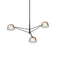 Ray LED Chandelier  option Smoked Etched / Satin Black