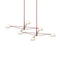 Ray Rectangle LED Chandelier  option Opal White / Oxide Red