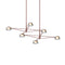 Ray Rectangle LED Chandelier  option Smoked Etched / Oxide Red