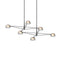 Ray Rectangle LED Chandelier  option Smoked Etched / Satin Black