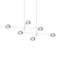 Ray Rectangle LED Chandelier  option Smoked Etched / Warm Gray