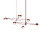Ray Rectangle LED Chandelier  option Oxide Red