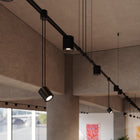 Suspenders Linear Offset Multi Light Pendant Light with Mixed Cylinder Luminaires