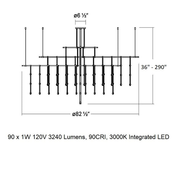 Suspenders Tri-Bar 4-Tier Multi Light Pendant Light