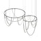 Suspenders 2-Bar Offset Ring Multi Light Pendant Light  option Satin Black